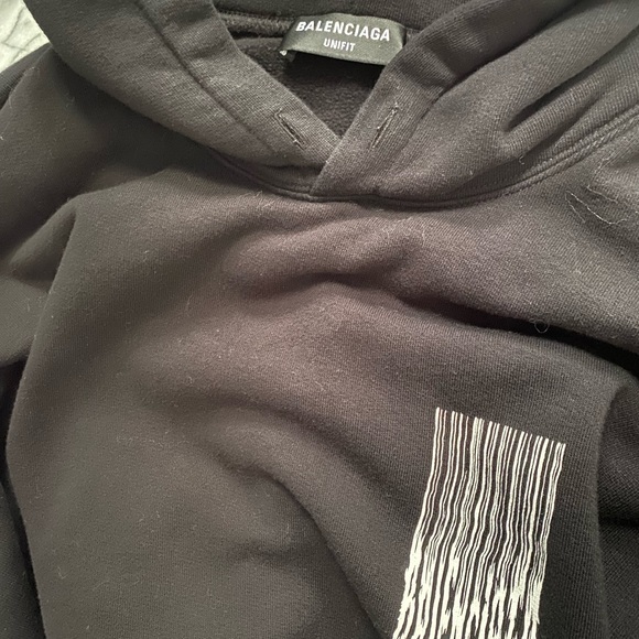 BALENCIAGA oversized black barcode hoodie - authentic - Picture 8 of 10